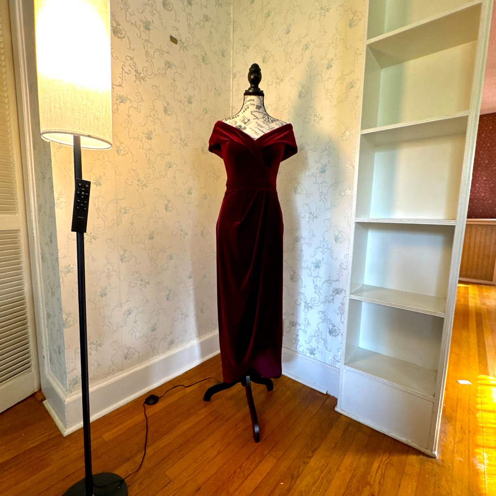Xscape Rich Burgundy Holiday Evening Dress